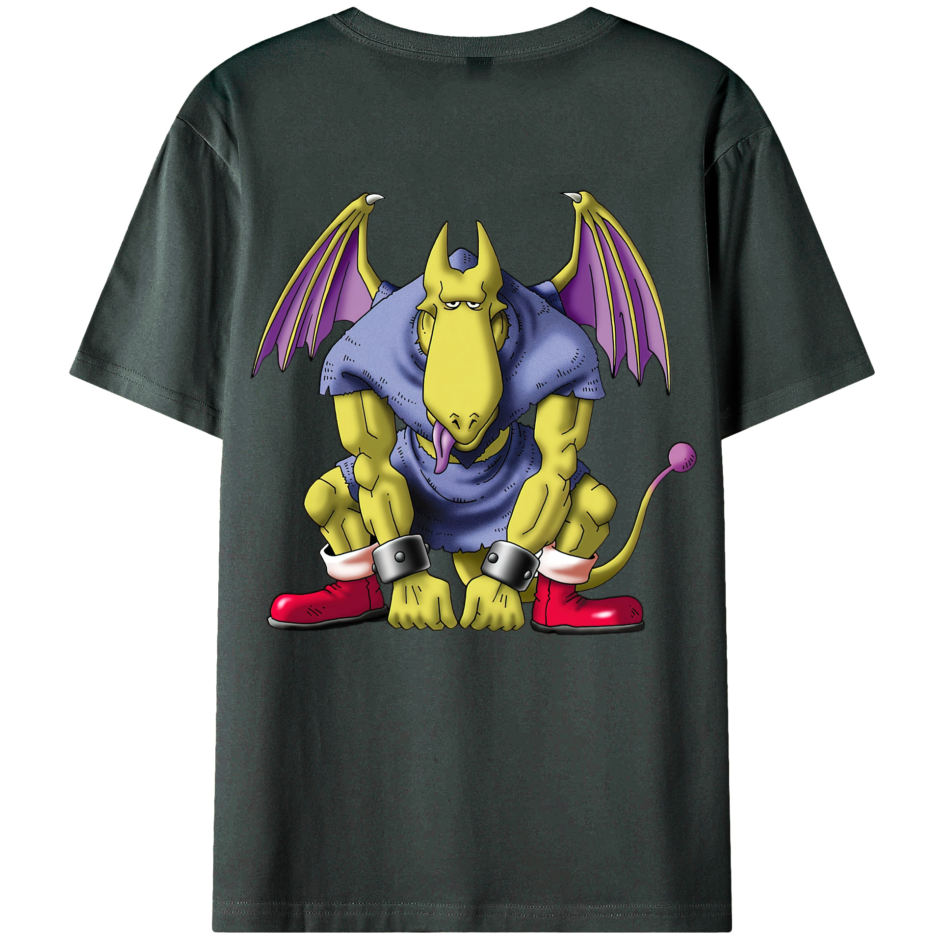 （画像用） ドラゴンクエスト Doragon Kuesuto Dragon Quest 綿100％ メンズ半袖Tシャツ（バックプリント） 通気性